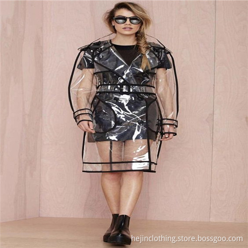 Translucent waterproof adult pvc rainwear